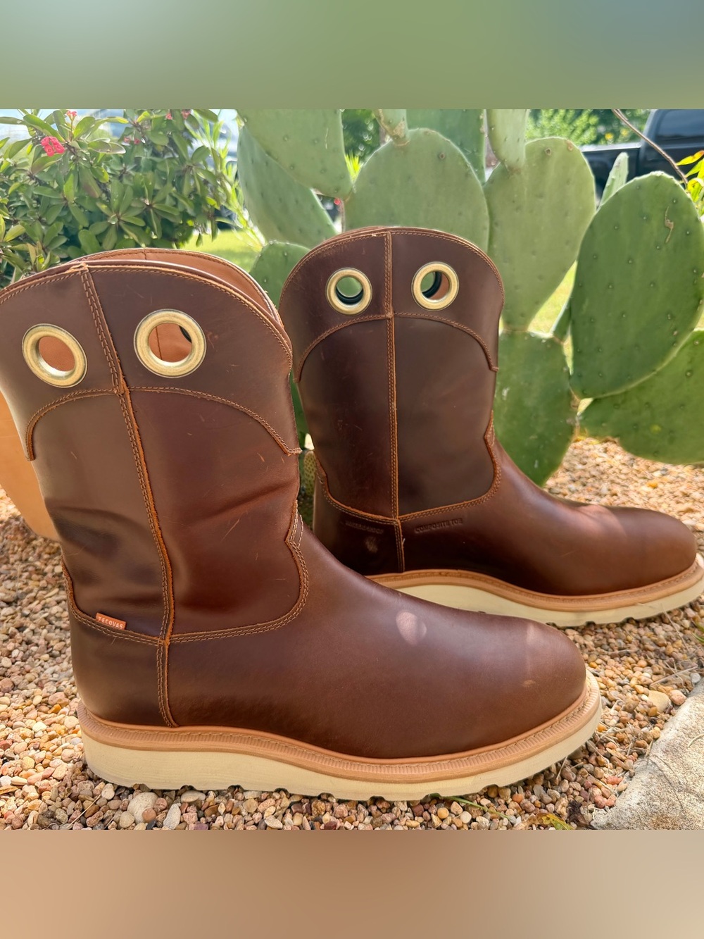 Tecovas Mens Boots Sz 14 D Brown Leather Workbook Longhaul Roper Composite Toe